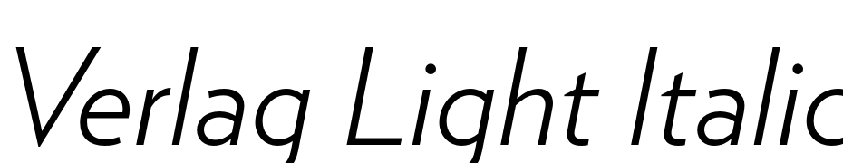 Verlag Light Italic cкачати шрифт безкоштовно
